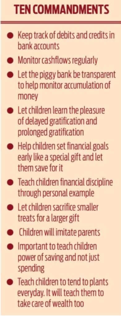 Ten Commandments to teach children about money